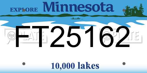 FT25162 Minnesota License Plate