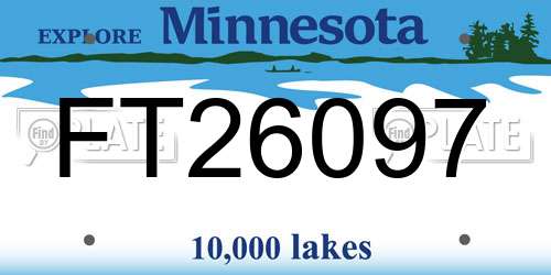 FT26097 Minnesota License Plate