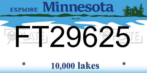 FT29625 Minnesota License Plate