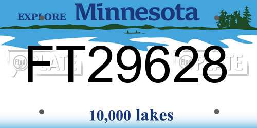 FT29628 Minnesota License Plate