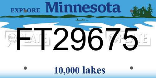 FT29675 Minnesota License Plate