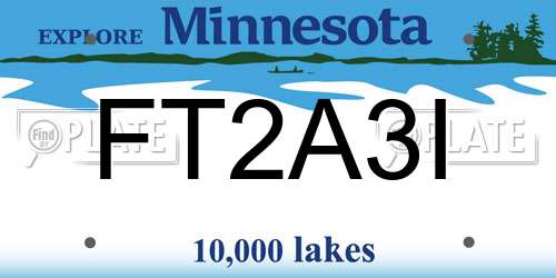 FT2A3I Minnesota License Plate