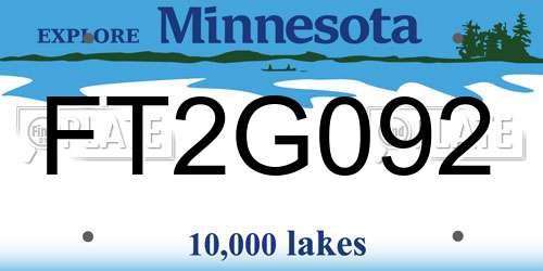 FT2G092 Minnesota License Plate