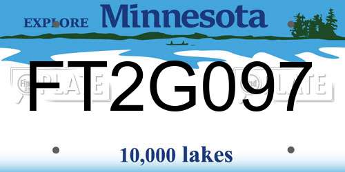 FT2G097 Minnesota License Plate