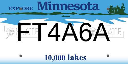 FT4A6A Minnesota License Plate