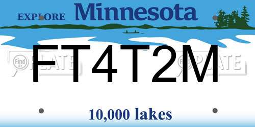FT4T2M Minnesota License Plate