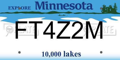 FT4Z2M Minnesota License Plate