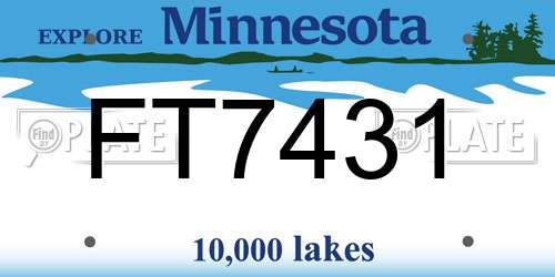 FT7431 Minnesota License Plate