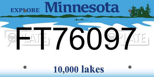 FT76097 Minnesota License Plate