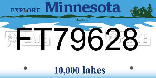 FT79628 Minnesota License Plate