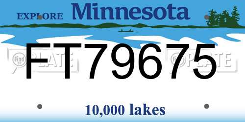FT79675 Minnesota License Plate