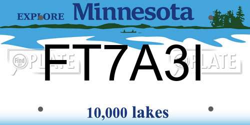 FT7A3I Minnesota License Plate