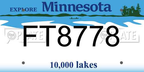 FT8778 Minnesota License Plate