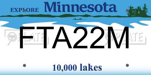 FTA22M Minnesota License Plate