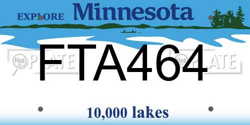FTA464 Minnesota License Plate