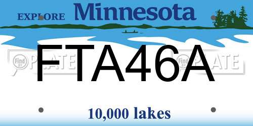 FTA46A Minnesota License Plate