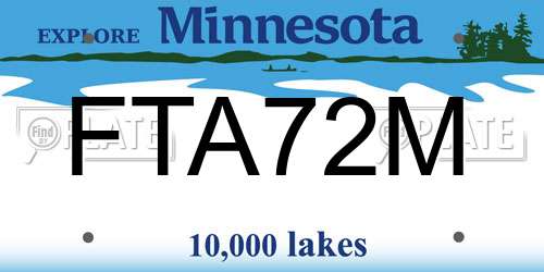 FTA72M Minnesota License Plate