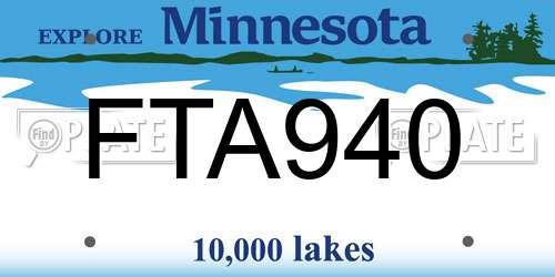 FTA940 Minnesota License Plate