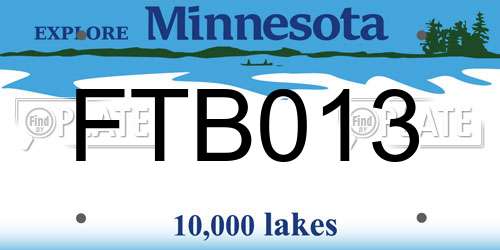 FTB013 Minnesota License Plate