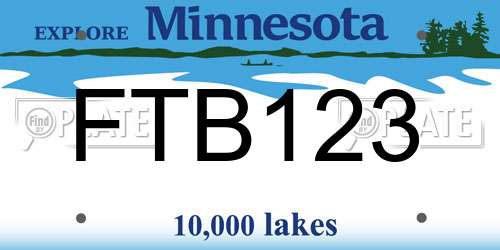 FTB123 Minnesota License Plate