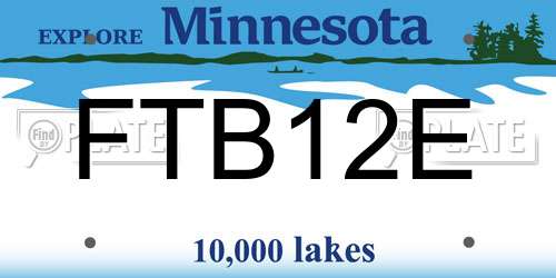 FTB12E Minnesota License Plate