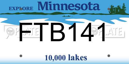 FTB141 Minnesota License Plate
