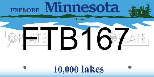 FTB167 Minnesota License Plate