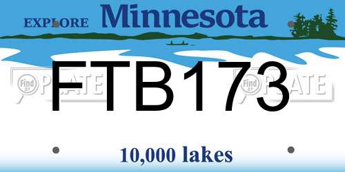 FTB173 Minnesota License Plate
