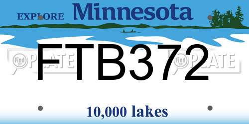 FTB372 Minnesota License Plate