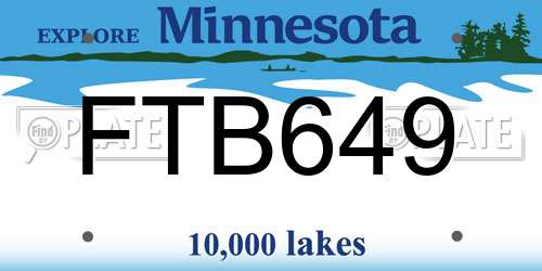 FTB649 Minnesota License Plate