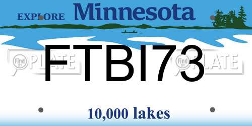 FTBI73 Minnesota License Plate