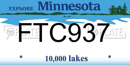 FTC937 Minnesota License Plate