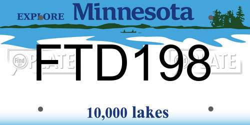 FTD198 Minnesota License Plate