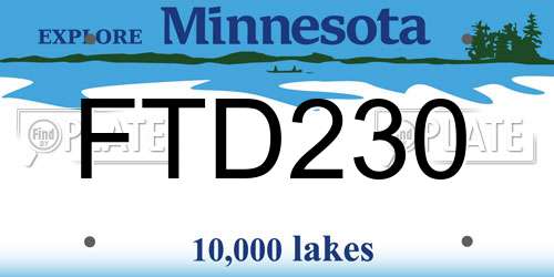 FTD230 Minnesota License Plate