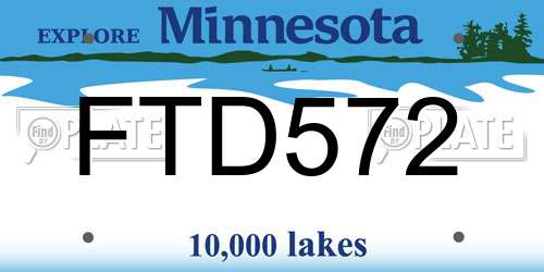 FTD572 Minnesota License Plate