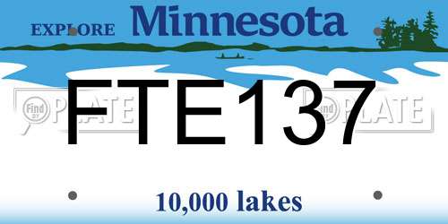 FTE137 Minnesota License Plate