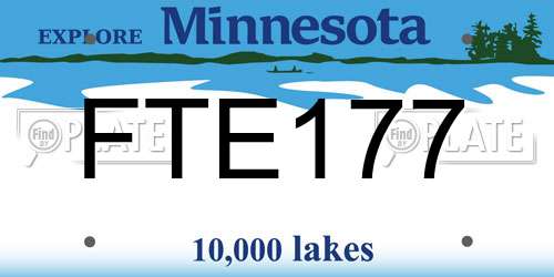 FTE177 Minnesota License Plate