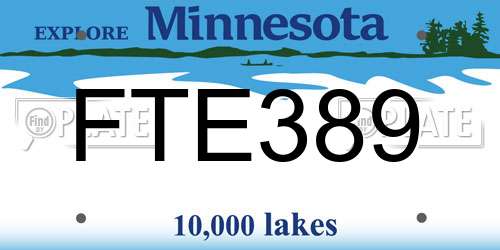 FTE389 Minnesota License Plate