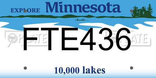 FTE436 Minnesota License Plate