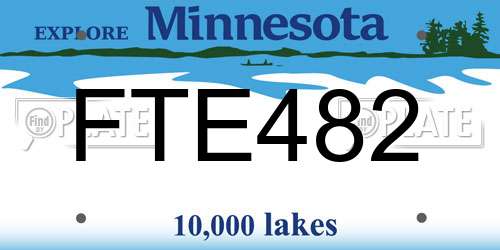 FTE482 Minnesota License Plate