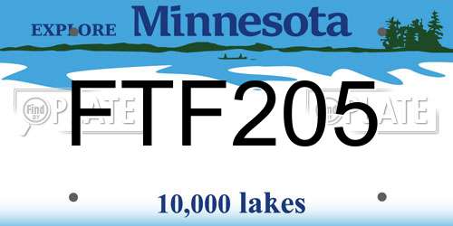 FTF205 Minnesota License Plate