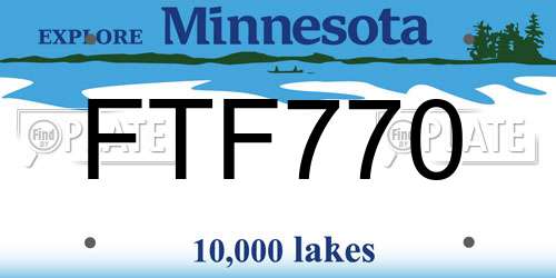 FTF770 Minnesota License Plate