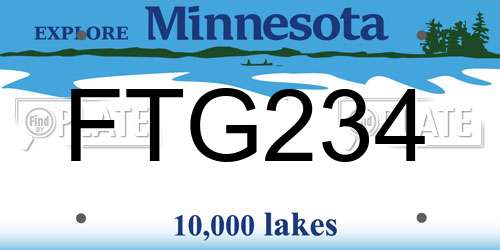 FTG234 Minnesota License Plate