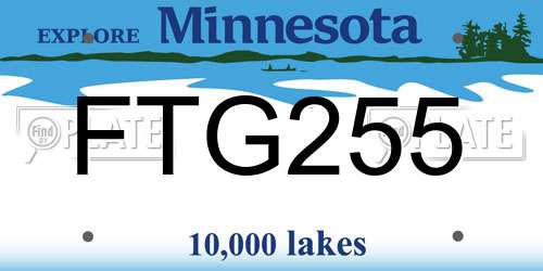 FTG255 Minnesota License Plate