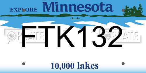 FTK132 Minnesota License Plate