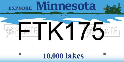 FTK175 Minnesota License Plate