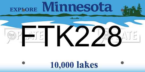 FTK228 Minnesota License Plate