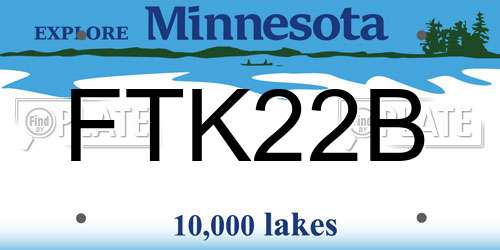FTK22B Minnesota License Plate