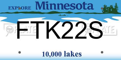 FTK22S Minnesota License Plate