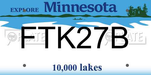 FTK27B Minnesota License Plate